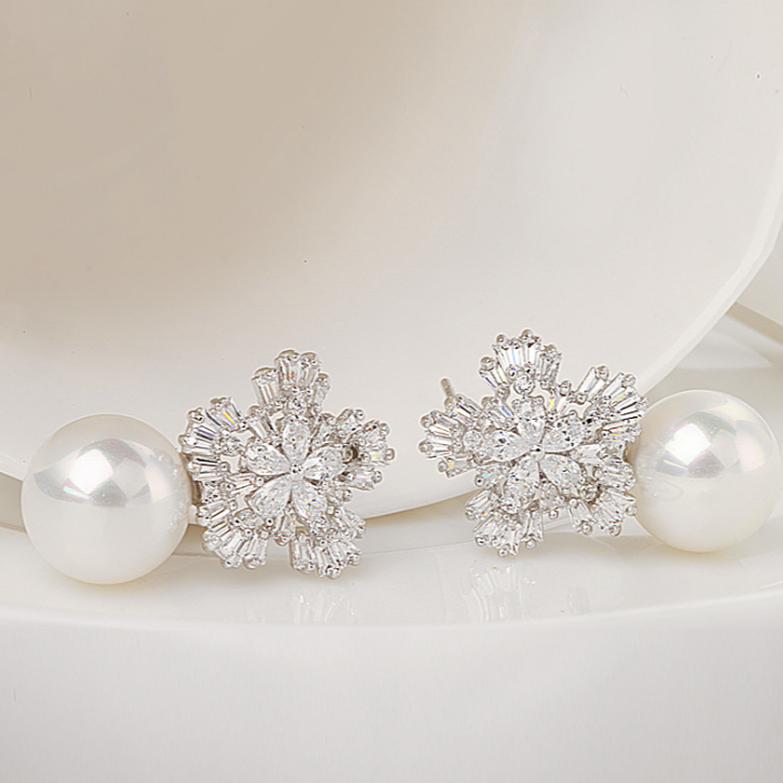 Crystal Pearl Earrings